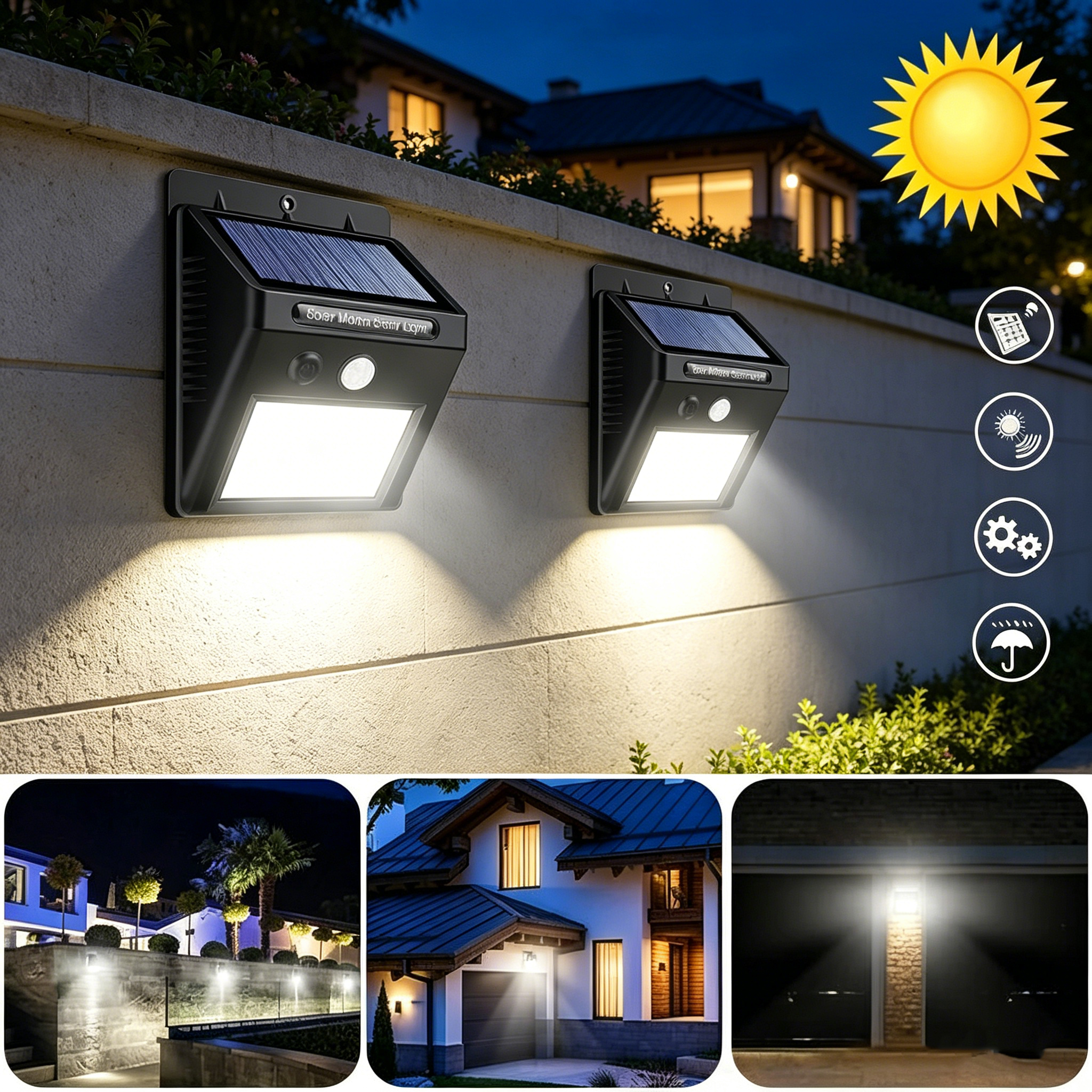 Waterproof Junction Box Solar - 30 LED Solar Motion Sensor Wall