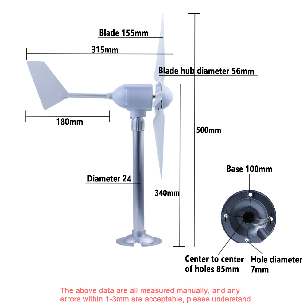 50W 5 Blades Micro Wind Turbin - Renewable Energy Project avaliação e preço