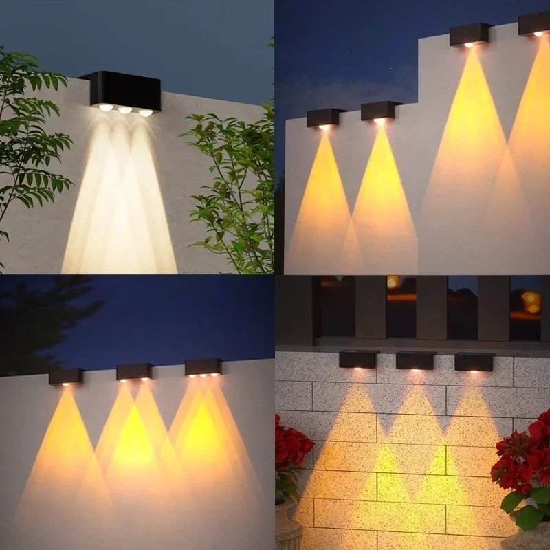 1/2/4PCS  Solar Wall Light Out - Waterproof Junction Box Solar avaliação e preço