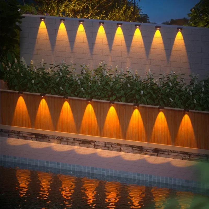 1/2/4PCS  Solar Wall Light Out - Waterproof Junction Box Solar avaliação e preço