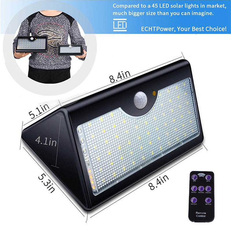 1300LM Super Bright Solar Wall - Waterproof Junction Box Solar avaliação e preço