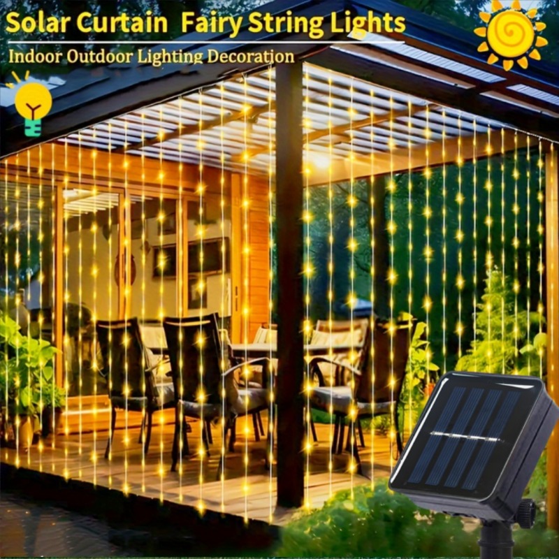 Solar Curtain Lights100/200/30 - Waterproof Junction Box Solar avaliação e preço