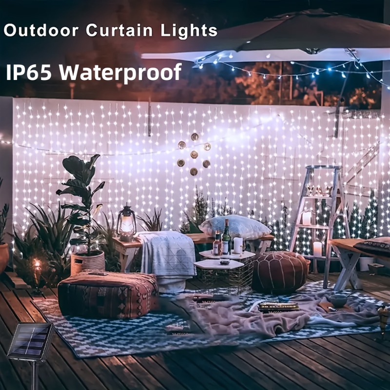 Solar Curtain Lights100/200/30 - Waterproof Junction Box Solar avaliação e preço