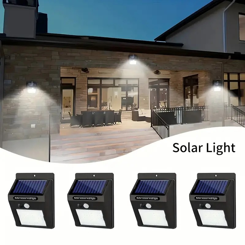 1/4pcs Solar Wall Light Outdoo - Waterproof Junction Box Solar avaliação e preço